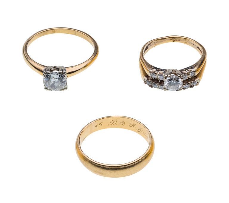 14k Yellow Gold Diamond Rings