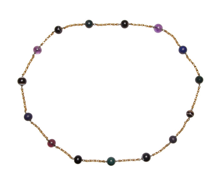 18k Yellow Gold Gemstone Necklace