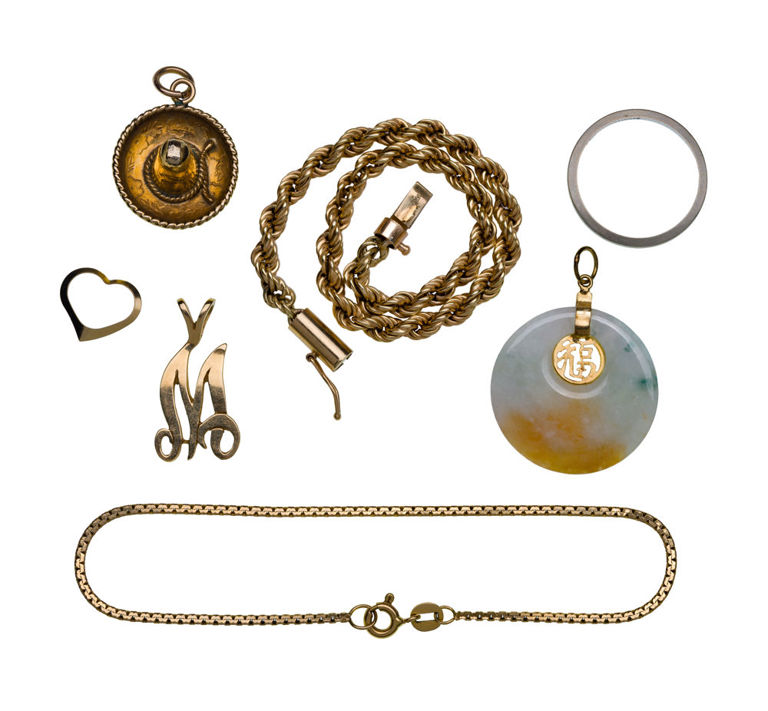 14k Yellow and White Gold Jewelry Set