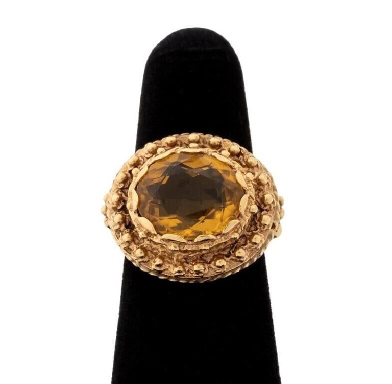 14k Gold Citrine Ring