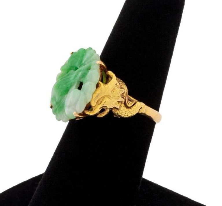 14k Gold Jade Ring