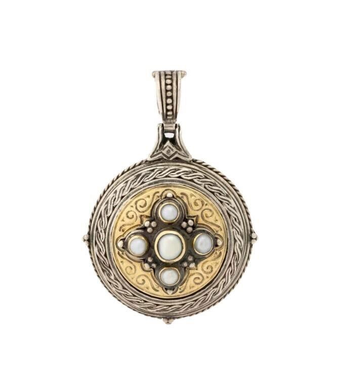 Gold and Silver Pearl Pendant
