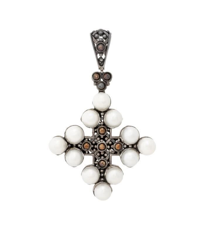 Gold and Silver Pearl Pendant
