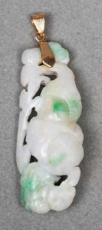 14k Yellow Gold Jade Pendant