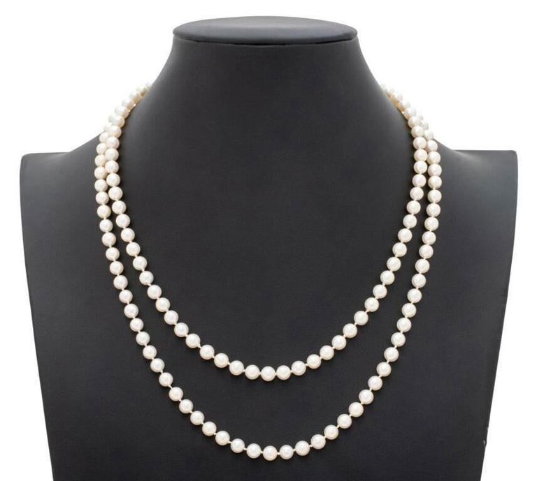 14k Yellow Gold Pearl Necklace