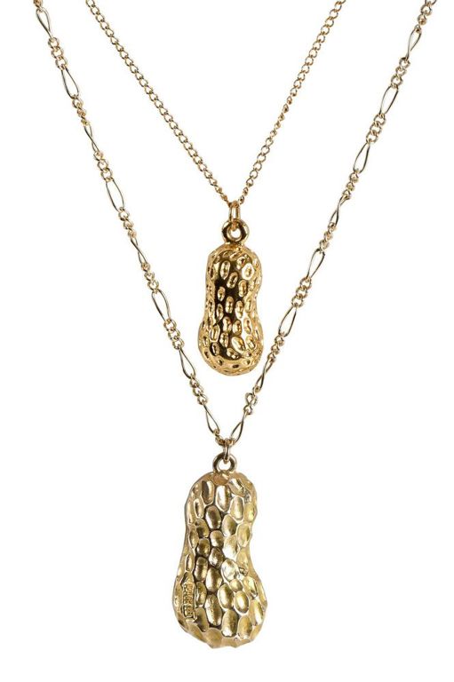 14k Gold Peanut Pendant Necklaces