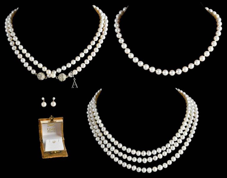 Pearl Necklaces and Earrings