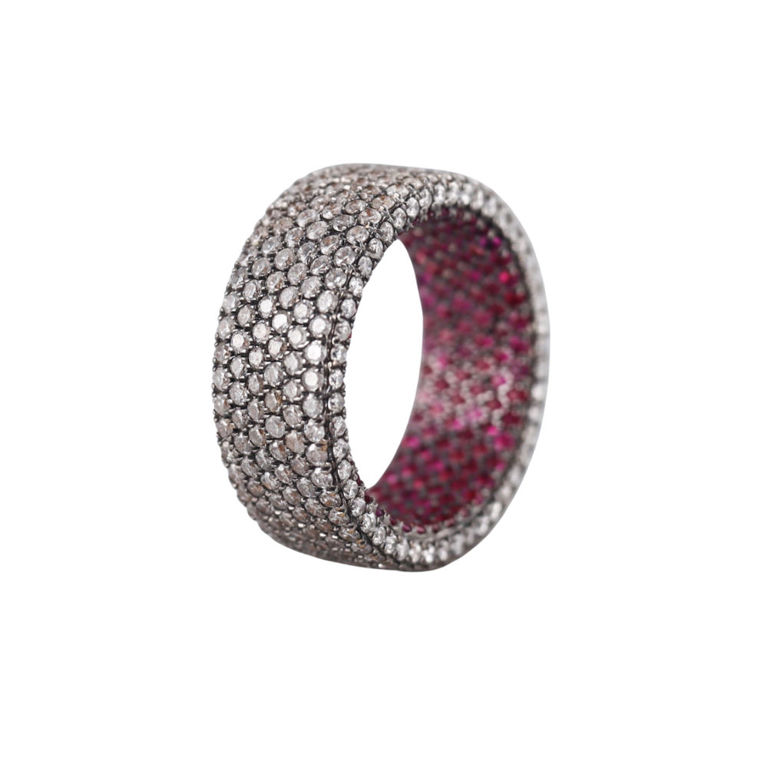 18k Gold Diamond and Ruby Ring