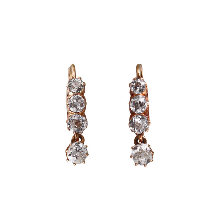 Antique 18k Gold Diamond Earrings