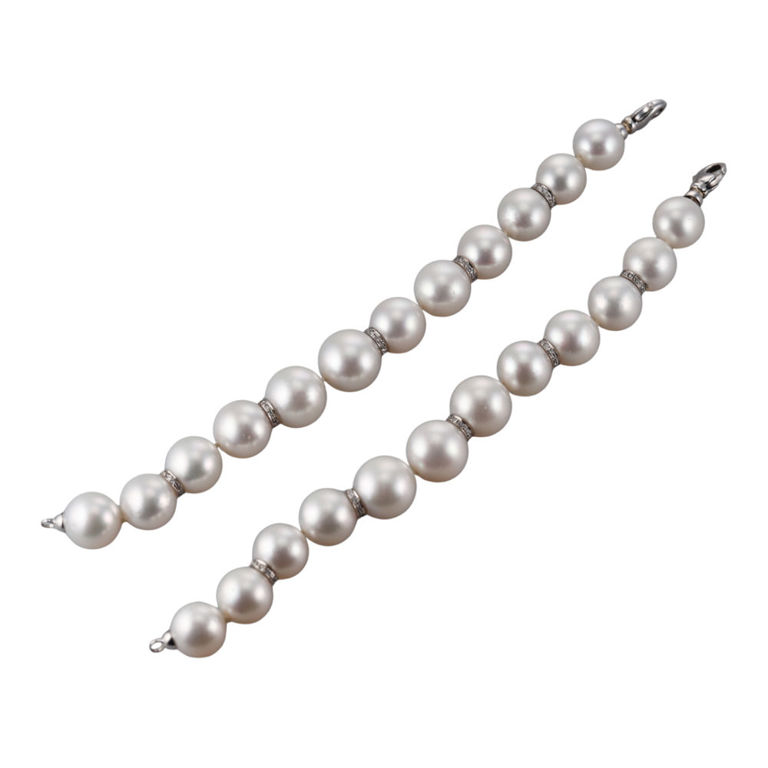 18k Gold Pearl and Diamond Bracelets