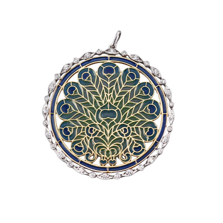 18k Gold Diamond Peacock Pendant