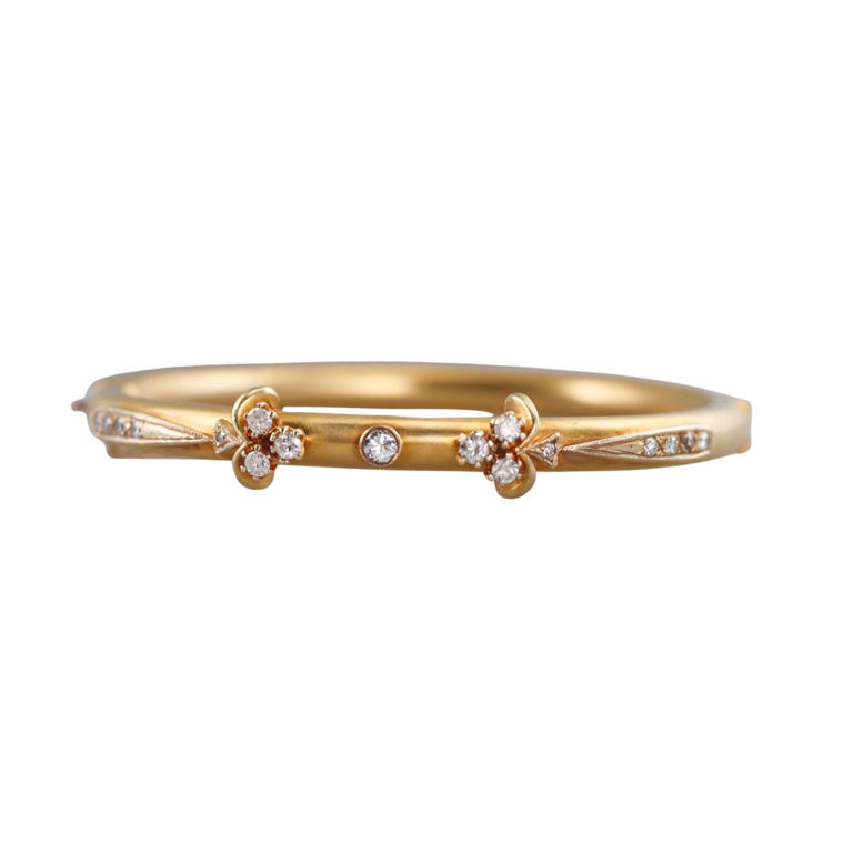 14k Gold Diamond Bangle Bracelet