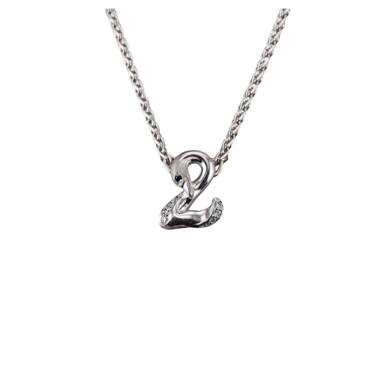 18k Gold Diamond and Sapphire Pendant Necklace