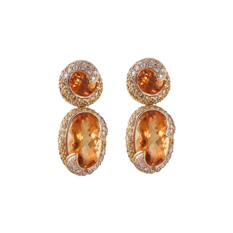 14k Yellow Gold Diamond Earrings
