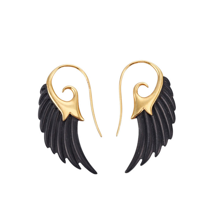 18k Gold Horn Earrings