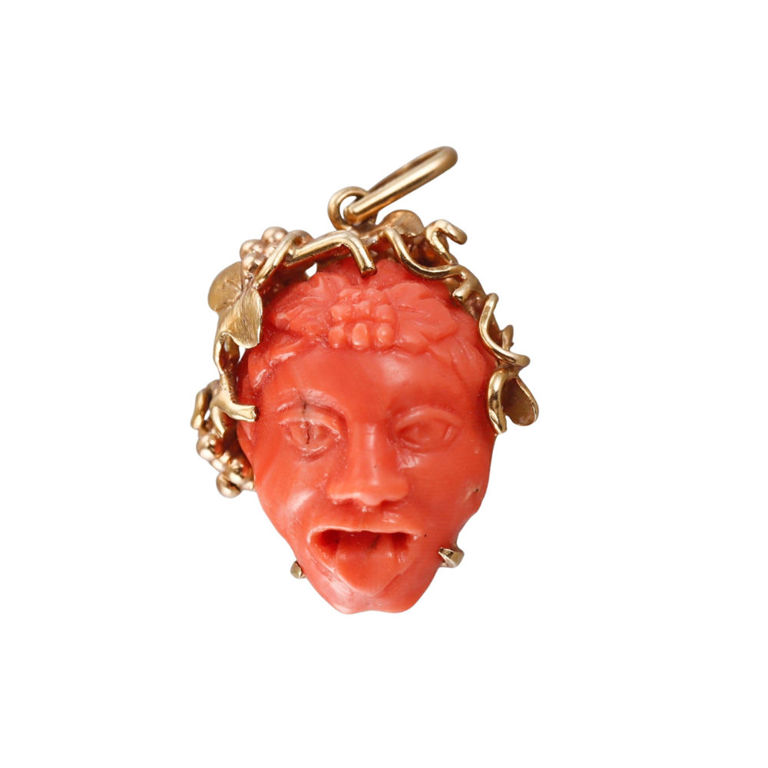 18k Gold Coral Pendant
