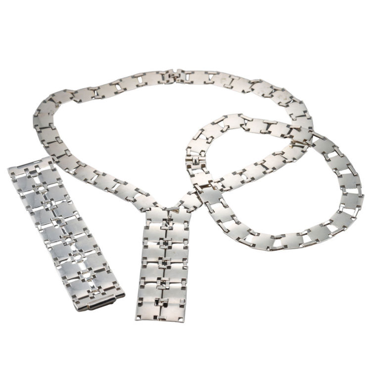 Sterling Silver Necklace Bracelet Set