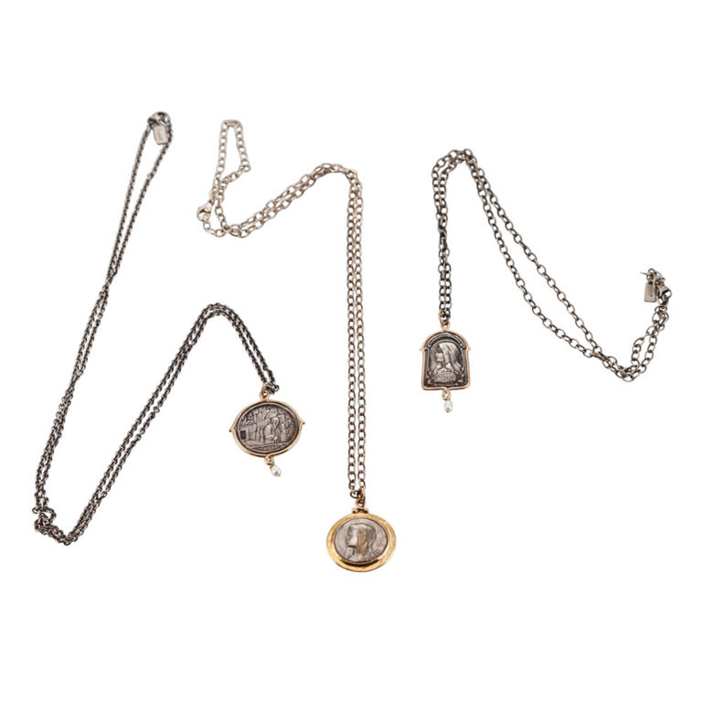 Gold and Silver Pearl Pendant Necklaces