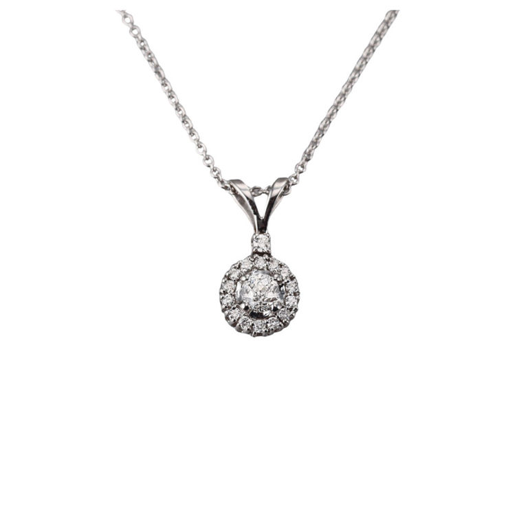 14k Gold Diamond Pendant Necklace