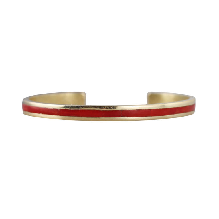 18k Gold Coral Cuff Bracelet
