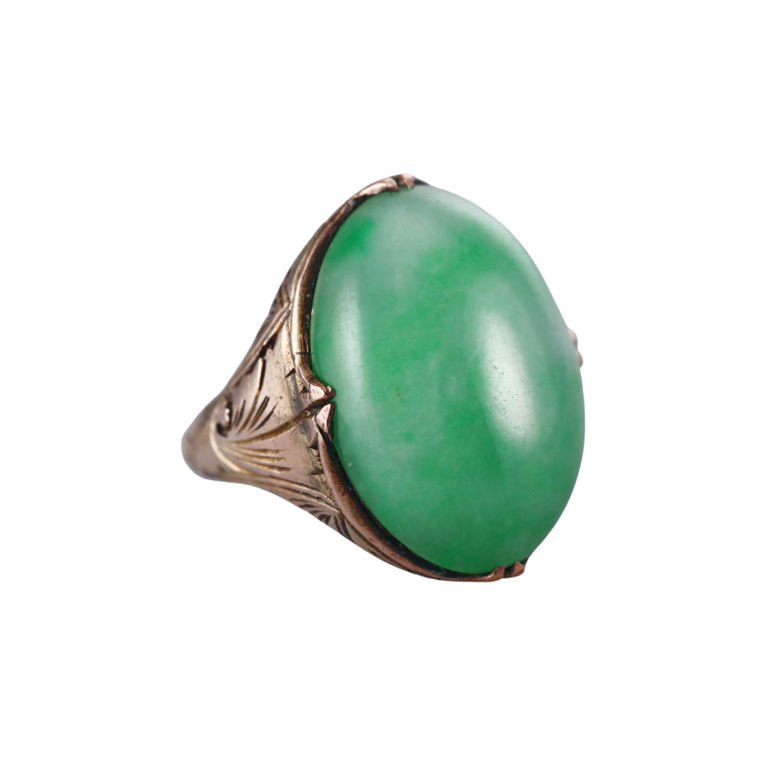 14k Gold Jade Ring