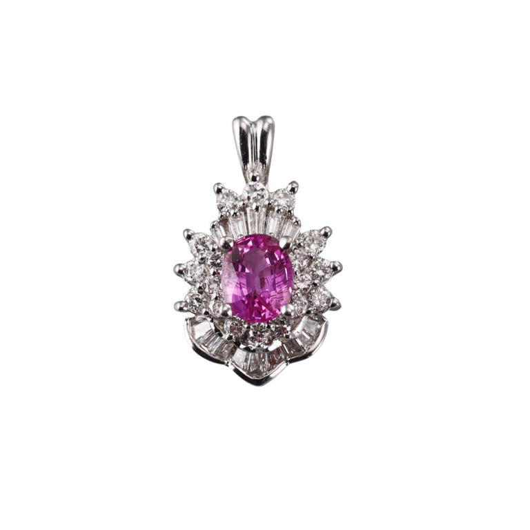 18k Gold Sapphire and Diamond Pendant