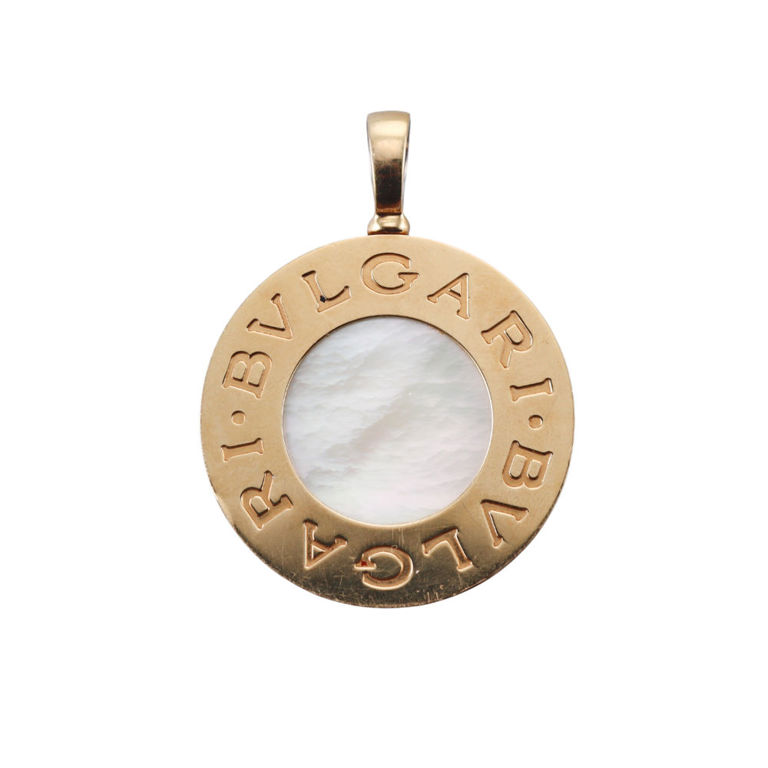 18k Gold Steel Onyx Pendant