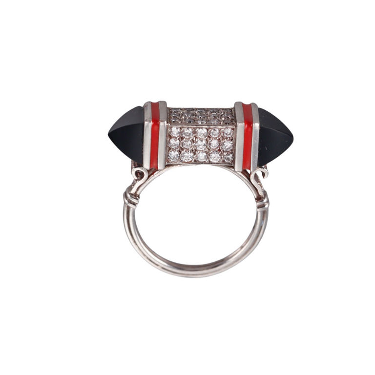 Platinum Diamond and Onyx Ring