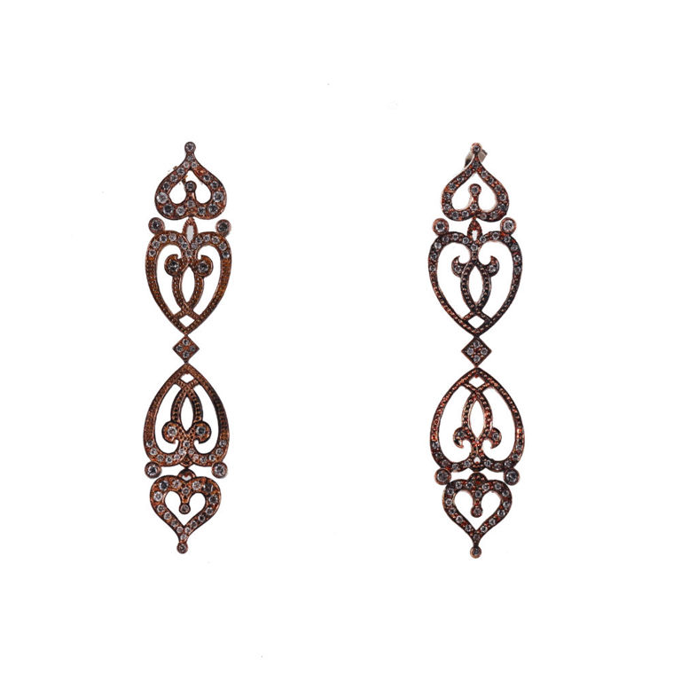 18k Rose Gold Diamond Earrings