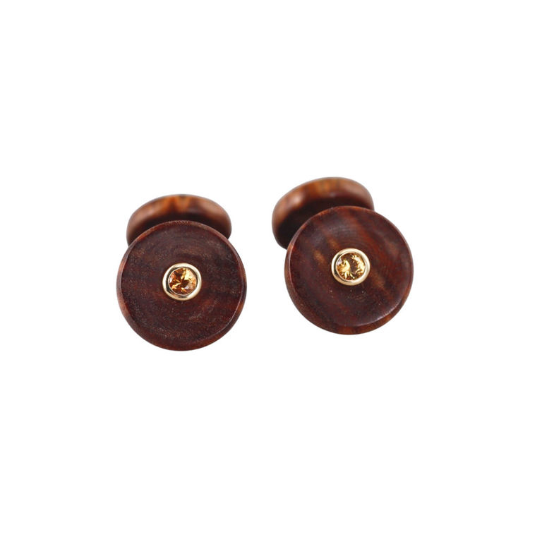 18k Yellow Gold Citrine Cufflinks