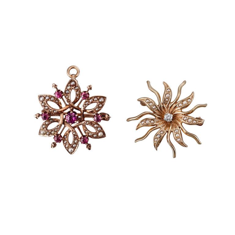 14k Yellow Gold Brooches