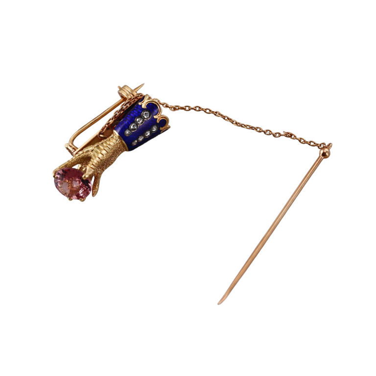 18k Yellow Gold Diamond Brooch