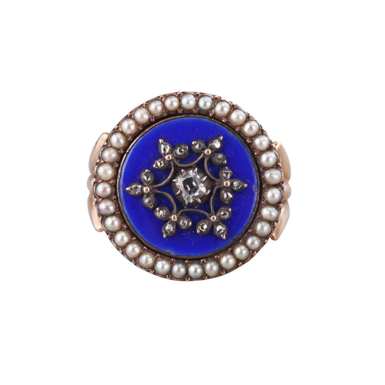 10k Gold Pearl and Diamond Ring