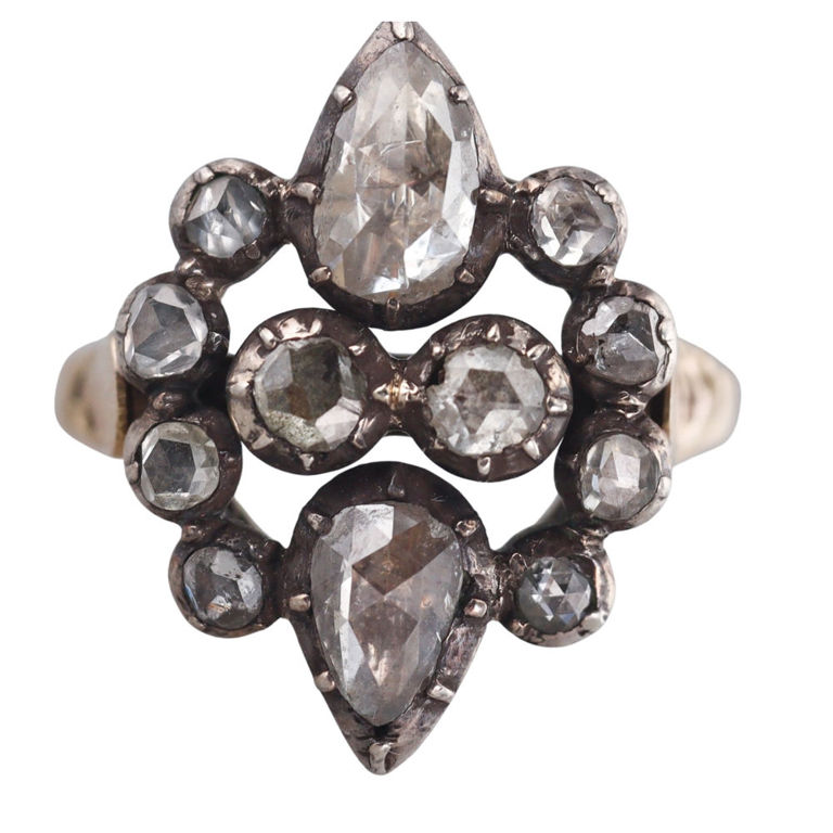 Gold and Silver Diamond Ring