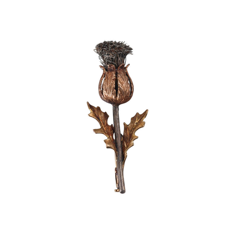 18k Gold Thistle Brooch