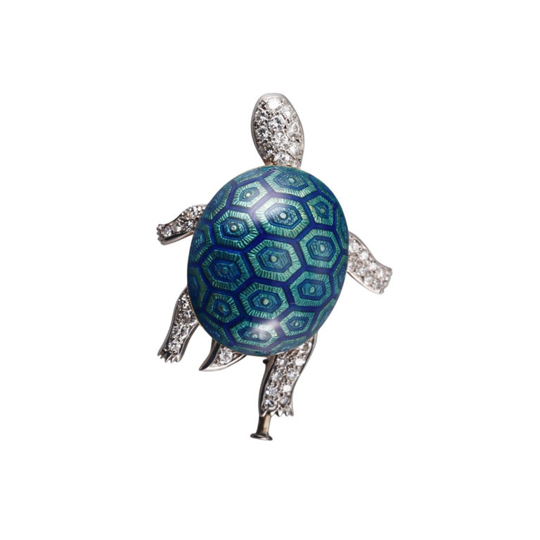 18k Gold Diamond Brooch
