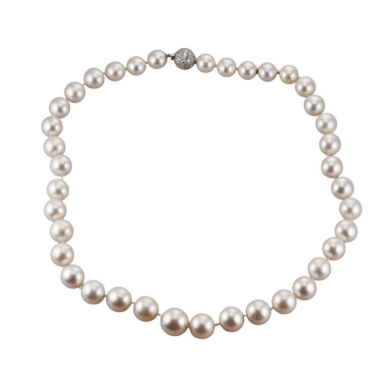 18k Gold Pearl and Diamond Necklace