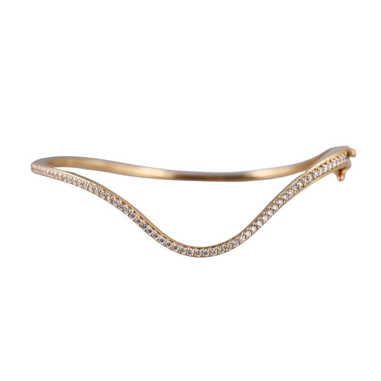 18k Gold Diamond Bangle Bracelet