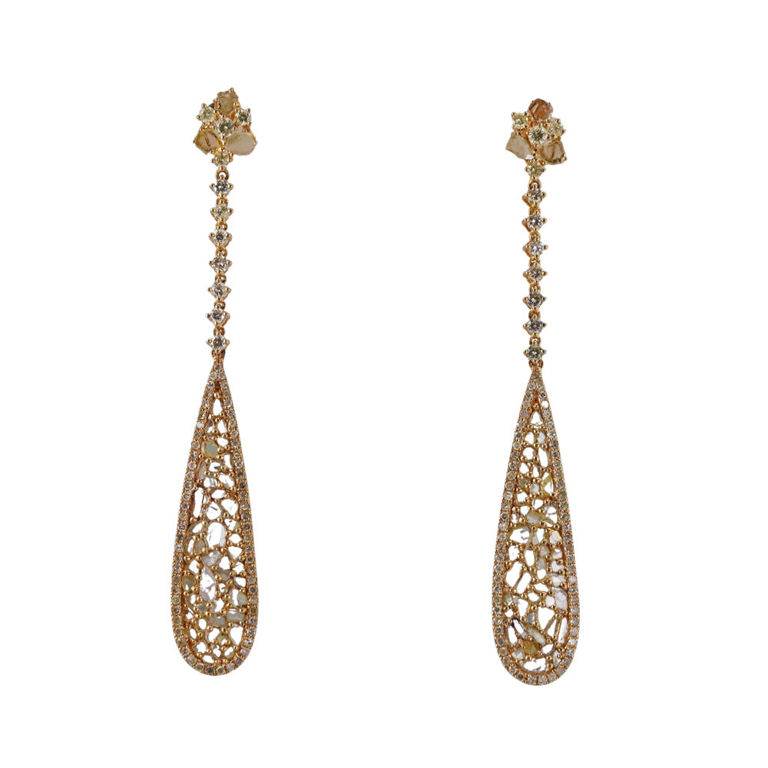 18k Yellow Gold Diamond Earrings