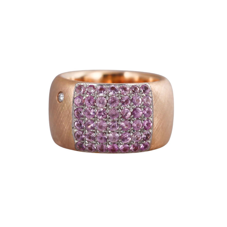 18k Rose Gold Sapphire and Diamond Ring