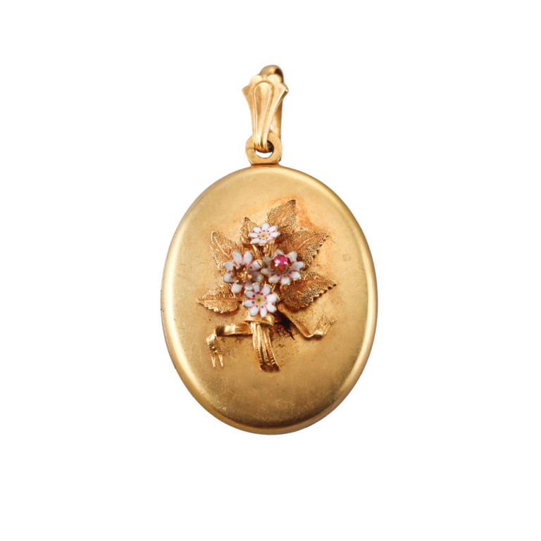 18k Yellow Gold Ruby Pendant