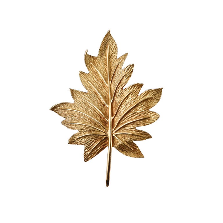 18k Gold Leaf Brooch