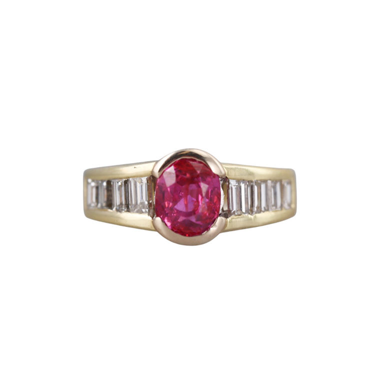 18k Gold Sapphire and Diamond Ring