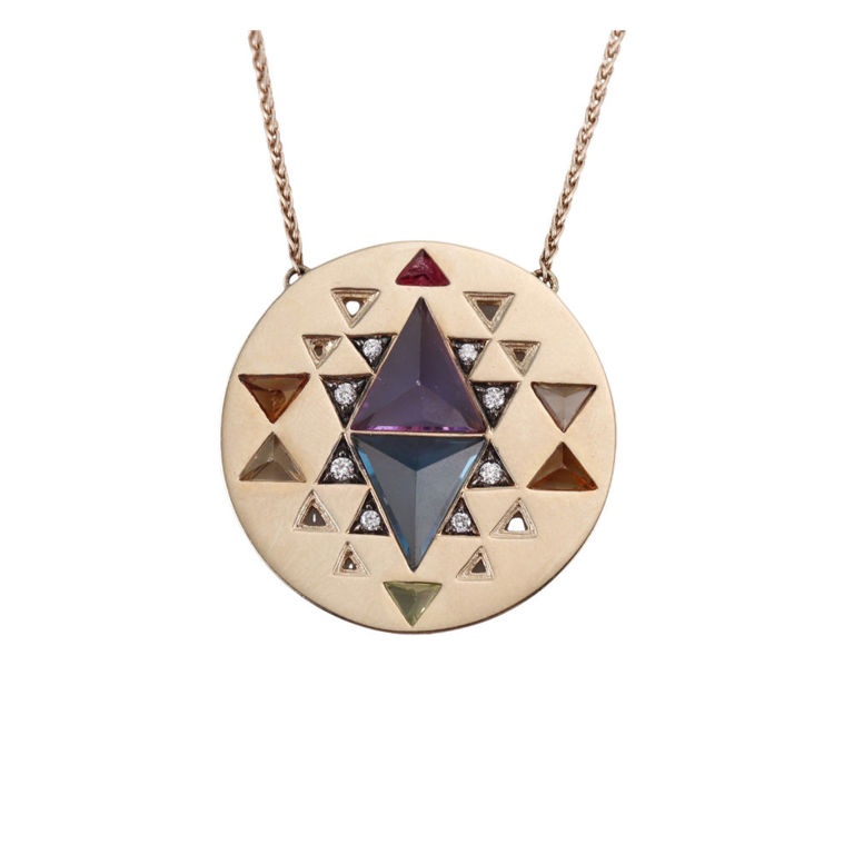 18k Yellow Gold Gemstone Necklace