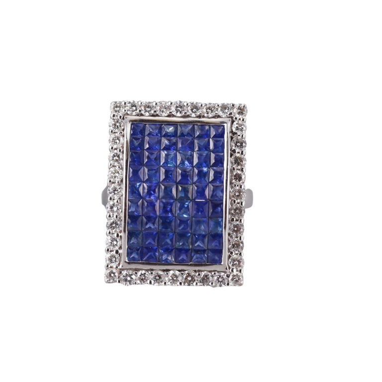 18k Gold Sapphire and Diamond Ring