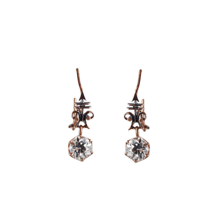 Antique 10k Gold Diamond Earrings