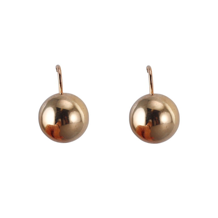 14k Yellow Gold Ball Earrings