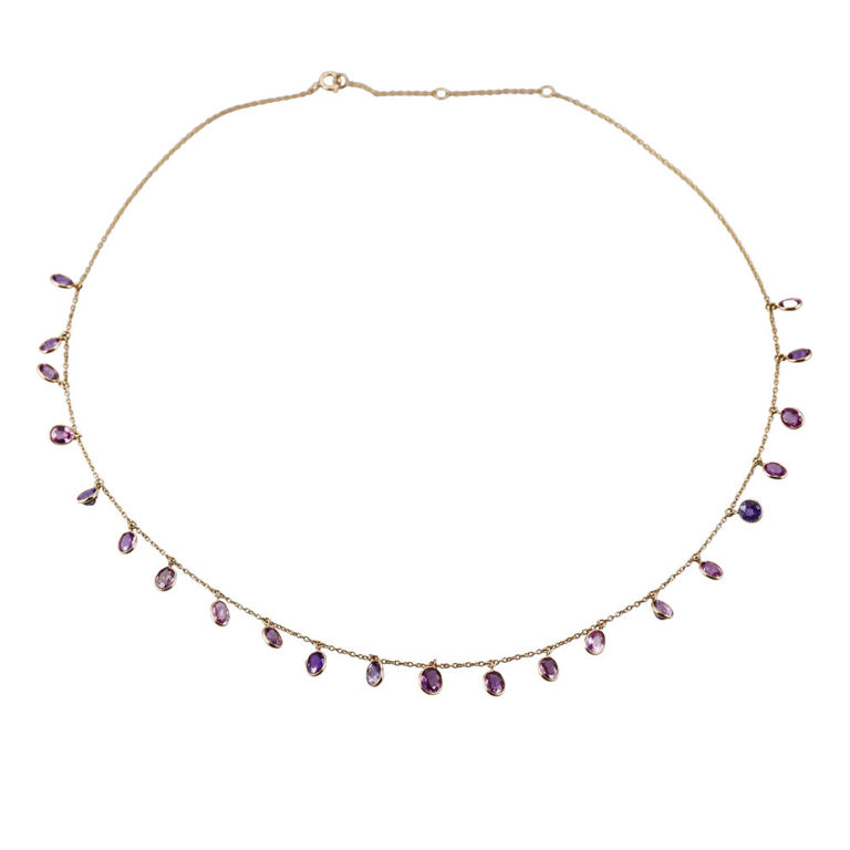 18k Gold Sapphire Necklace