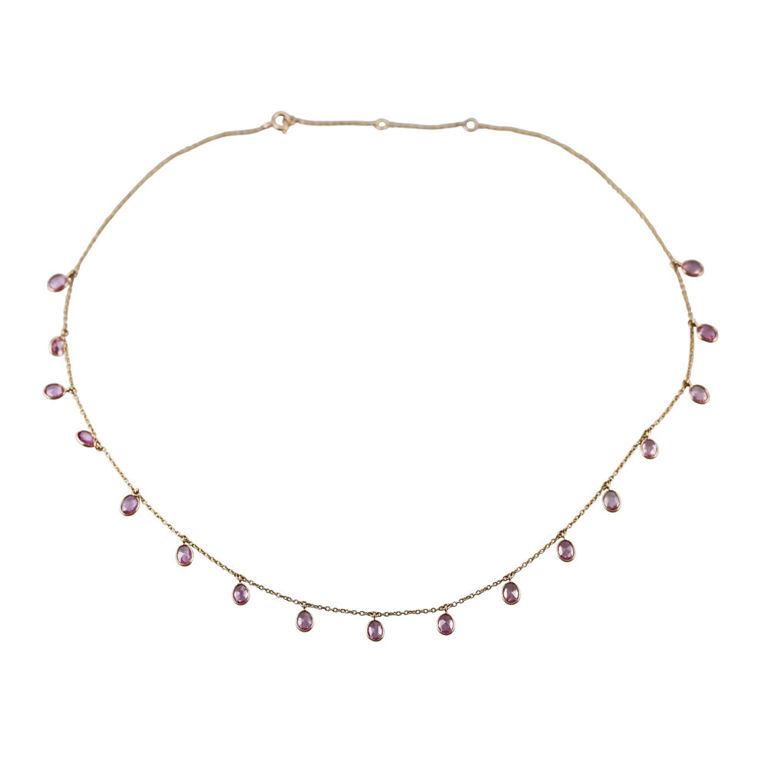 18k Gold Sapphire Necklace