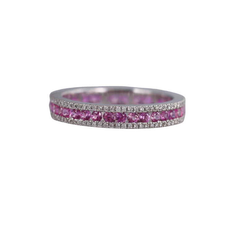 14k White Gold Sapphire and Diamond Ring